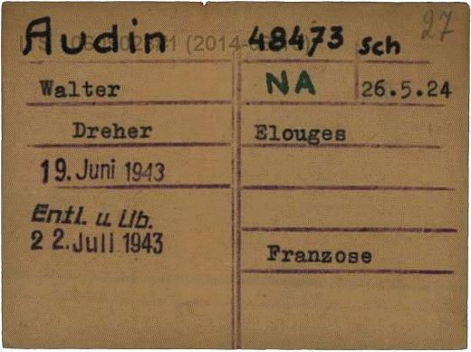 Schreibstubenkarte des KZ-Außenlagers Dachau-Allach