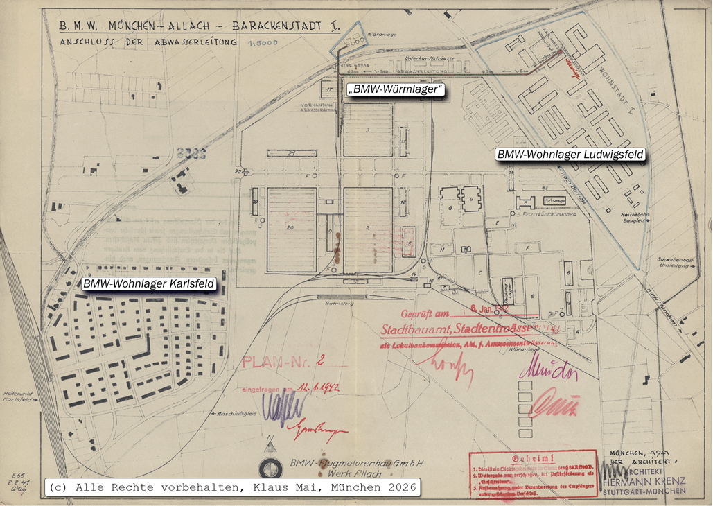 Abwasserplan 1941. Stadtarchiv München, Bearbeitung Klaus Mai